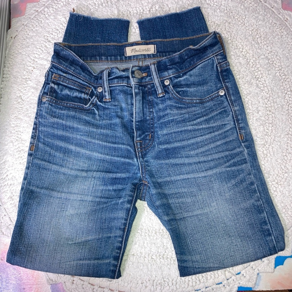 MADEWELL 9" High Riser Skinny Skinny Crop 24 Destruction Raw Hem •15060•